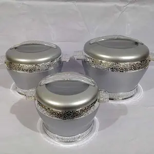Mirarabel Luxury Silver Deep Food Warmer (Set of 3)