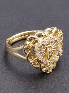 Fashion Creative Adjustable Heart Letter Ring, Elegant Daily Wear Jewelry for Women, Perfect Gift for Mother's Day, Anniversary, Valentine's Day