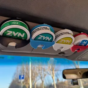 Dip Can Holder for Car Visor - Universal Clip-On Black Organizer, Compact & Durable Holder for Round Cans, Perfect for Cars, Trucks, and SUVs (Black)，Essential Accessory for Zyn Pouches