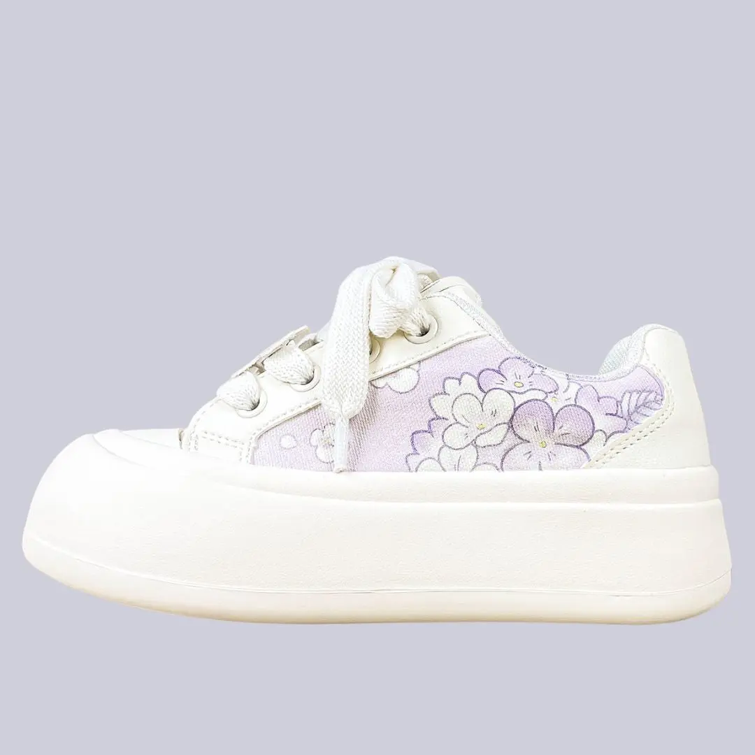 Lilac Floral Dream Chunky Sneakers - Women's