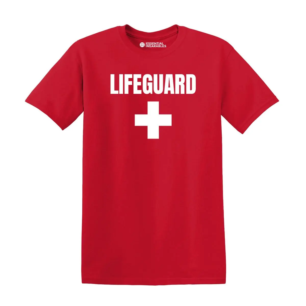 Lifeguard Staff T-Shirt - Bold Logo on Front for Men or Women - 100% Ring Spun Cotton Fabric Menswear Fabric Menswear