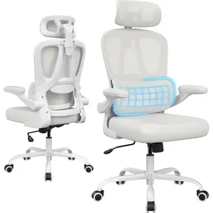 Ergonomic Office Chair Desk Chair with Headrest and Lumbar Support, High Back Swivel Home Office Chair with Headrest for Home Office Bedroom, Gifts