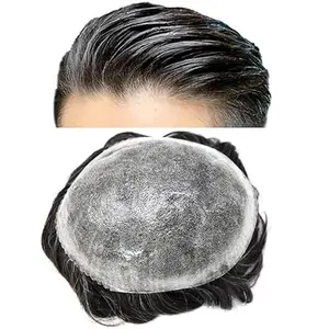 【TIMIA】Men's wig, thin skin wig, PU injection men's wig, human hair piece, men's wig system, men's wig size 8x10-#1B10