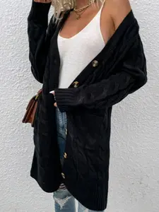 Cozy Cable-Knit Long Cardigan