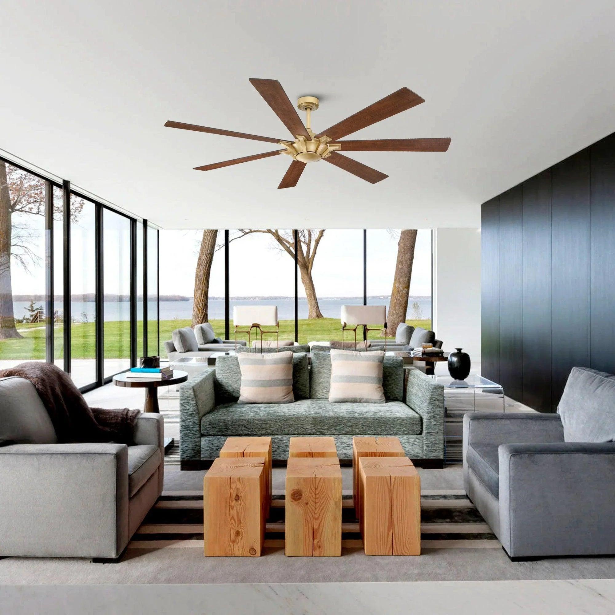 72 Inch 7-Blade Modern Rustic Ceiling Fan | Farmhouse Style