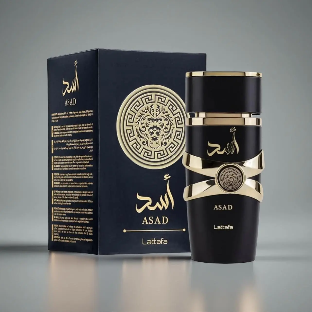 Lattafa Asad Black Unisex Eau de Parfum Spray 3.4 Ounce Vanilla Fragrance with Unique Notes for Men & Women Edp Intense Highly Scented Long-Lasting