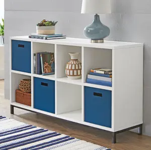 8-Cube Organizer with Metal Base, White