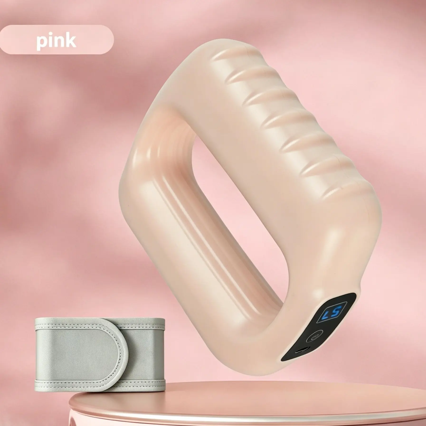 Electric Fascia Ring Massager, Adjustable Strap Up to 55in Waist, Rechargeable Vibration Deep Tissue Massager for Full Body Muscle Relief, Ideal for Home Gym Office Travel