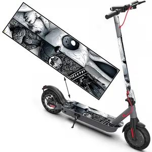 1PC black and white rabbit pattern scooter pedal sticker, Custom Decal, personalized DIY skateboard accessories, non-slip PVC sticker easy to install suitable for Halloween decoration Christmas decoration gifts