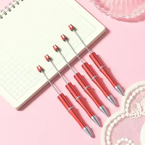 5pcs UV plated Beaded Pens, Beadable Pens, DIY Beadable Pens