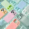 HISTORYOO Dual Layer Jelly Soft Matte Clear Silicone Hybrid Candy Color Blocking PC Case for iPhone 18 Pro Max 17 16 15 14 Plus 13 12 11 Pro Magsafe, Pop Socket & Standing Holder NO support, 2 In 1 Defender Luxury Magnetic not strong Shockproof Back Cover