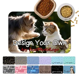 BARLEY ONE Personalized Custom Pet Feeding Mat — Non-slip, Customizable with Photos, Images, Text, or Logos; Specially Designed for Pet Feeding and Watering (Suitable for Cats and Dogs). Washable, Waterproof, and Crafted from Diatomaceous Earth Material