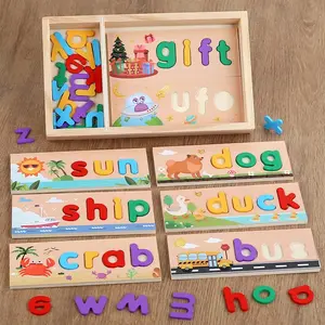 Wooden Letter Recognition Memory Matching Toy, 1 Set Letter Spelling Game, Alphabet Learning Toy, Preschool Alphabet Tool, Educational Language Toy for Kids