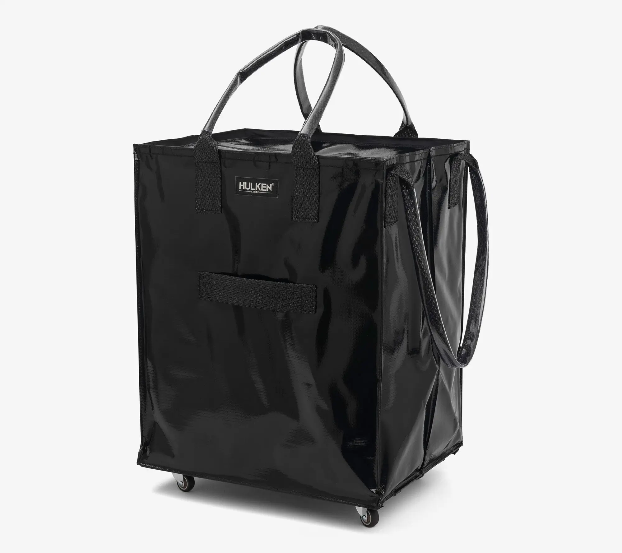 Hulken Large Rolling Tote Bag with Zip Top & Button Closure
