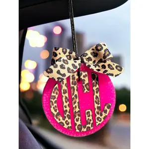 Monogrammed Circle Aromatic Car Freshie