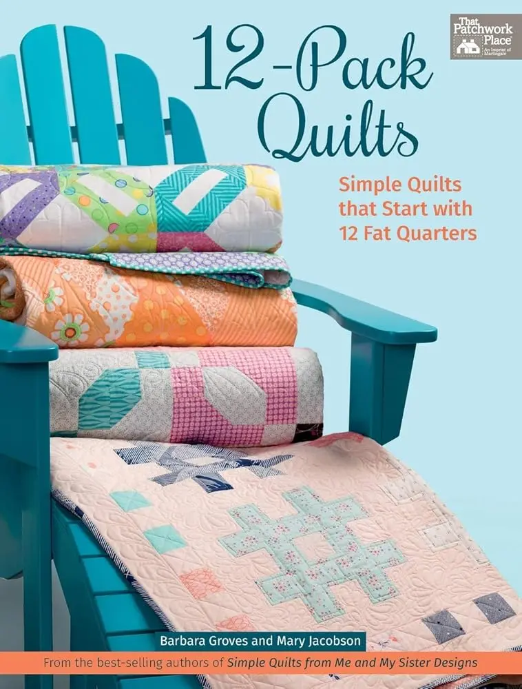 Crafts & DIY Quilt-Making Book - 12 Quilt Patterns with 12 Fat Quarters, Clever Color Combinations, Simple Piecing, Striking Designs for Hobbyists