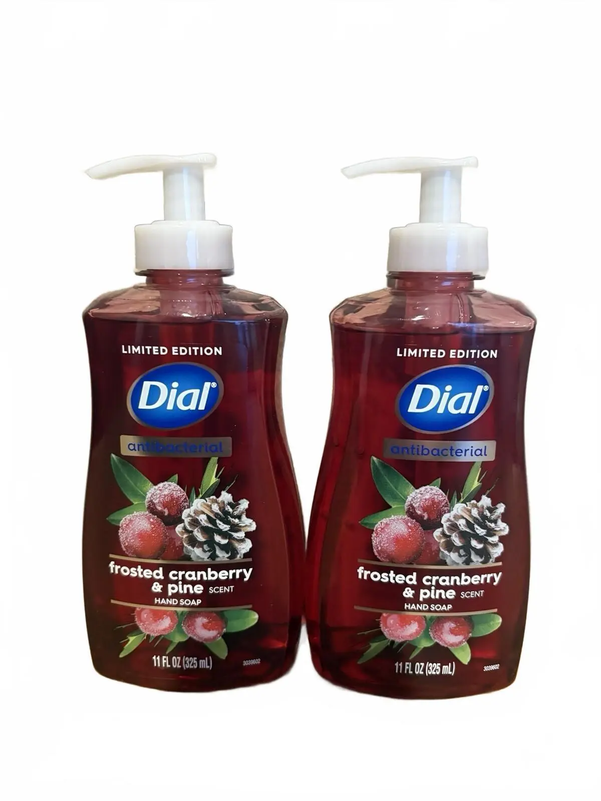 Lot of 2 Dial Antibacterial Frosted Cranberry & Pine Hand Soap 11 oz New