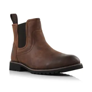 Polar Fox Duncan classic plain-toe bulk chelsea boots, in Maple Brown, Men's Size 6.5 - 13