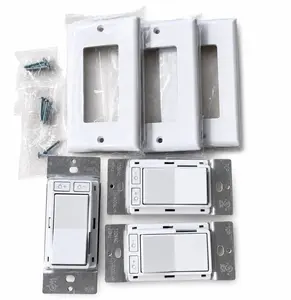 3 Pack LED Dimmer Light Switch 120V Single Pole/3-Way Wall Switches, Adjustable Brightness Decorator Rocker with Wall Plates Included