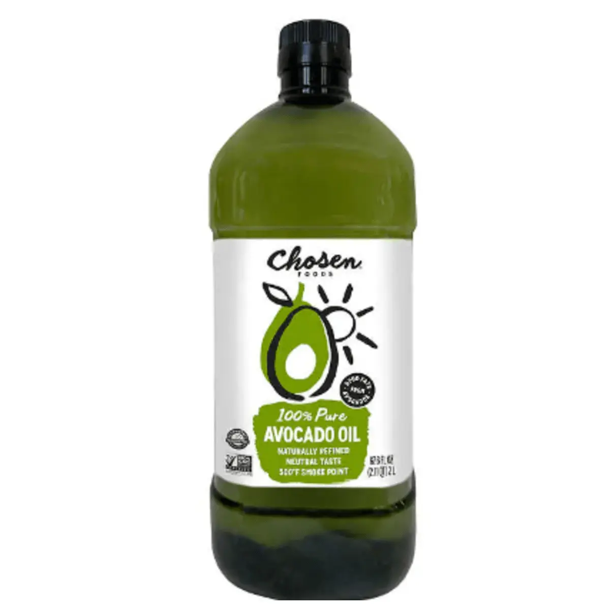 Chosen Foods 100% Pure Avocado Oil (2L), Naturally Refined, Non-GMO, Paleo Certified, High Heat 500°F Smoke Point, Trans Fat Free Cooking Oil for Kitchen Staples & Culinary Use