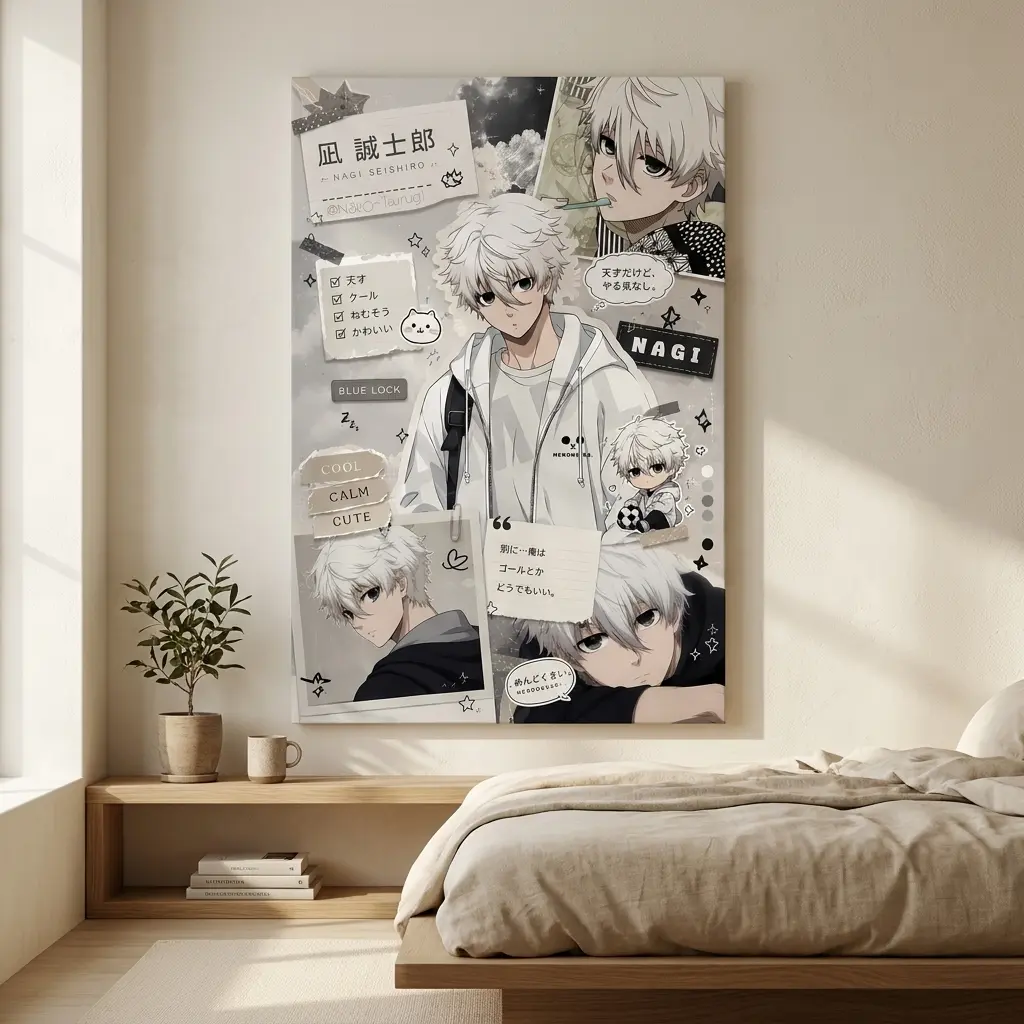 Blue Lock Anime Poster Wall Decor - Nagi Seishiro Manga Print, Gaming Room Home Decor