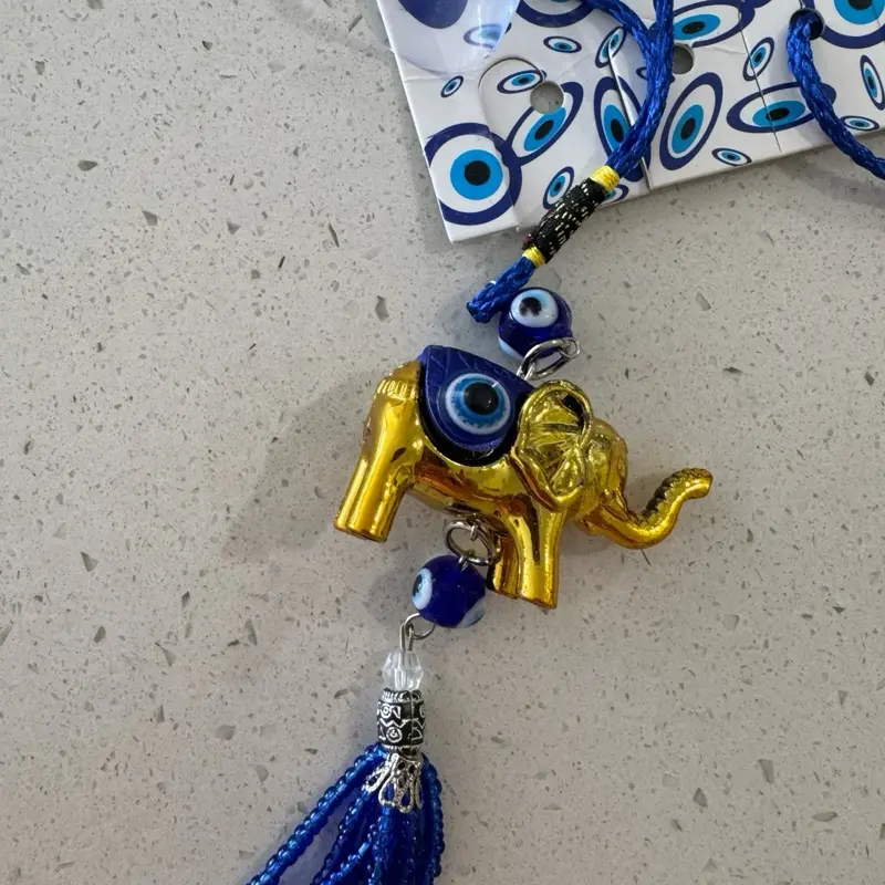 Elegant Turkish Evil Eye Hanging Charm for Car & Office | Lucky Protection Decor | Stylish Gift