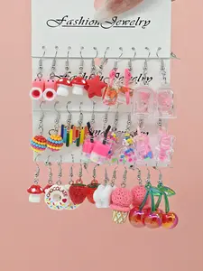 32pcs Fun Series Dangle Earrings Stack Set Birthday Gift Holiday Present, Stylish Jewelry Collection, Perfect for Special Occasions & Daily Wear