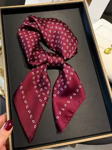 Women's Satin Square Scarf, Printed Bandana Multi-Purpose Accessory for Hair Wraps, Neck Scarves, Bags, Lightweight Fashion Scarf