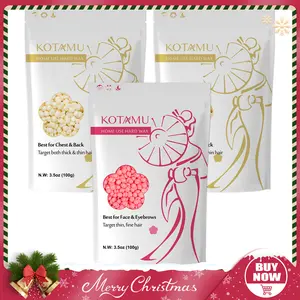 KOTAMU Hard Wax Beads, 3 Packs Waxing Beads for Hair Removal- Facial Bikini Brazilian Leg Sensitive Skin Full Body- Stripless Wax Beans Kit for Coarse & Fine Hair, Ideal for Women Men Home Salon Use Cosmetic