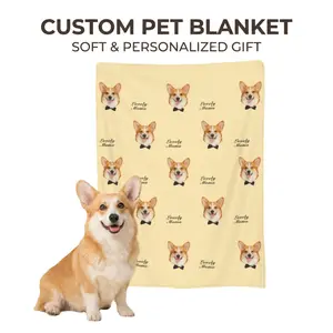 StellarPaws Custom Pet Blanket with Photo & Name Personalized Flannel Throw Blanket for Dog or Cat Owners Best Dog Gifts Memorial Gifts for Pet Owners Dog Mom Cat Dad Soft & Personalized Gift