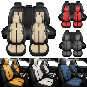 For Nissan Altima/Sentra/Frontier/Rogue Car 5 Seat Covers,Waterproof Breathable Nappa Leather Seat Cover, Front Rear Full Set Cushion Automotive Interior Protector Cover Decoration