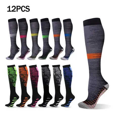 6/12 Pack Copper Compression Socks for Women and Men Circulation Best Support for Running Nursing Athletic Leg Relief Cycling