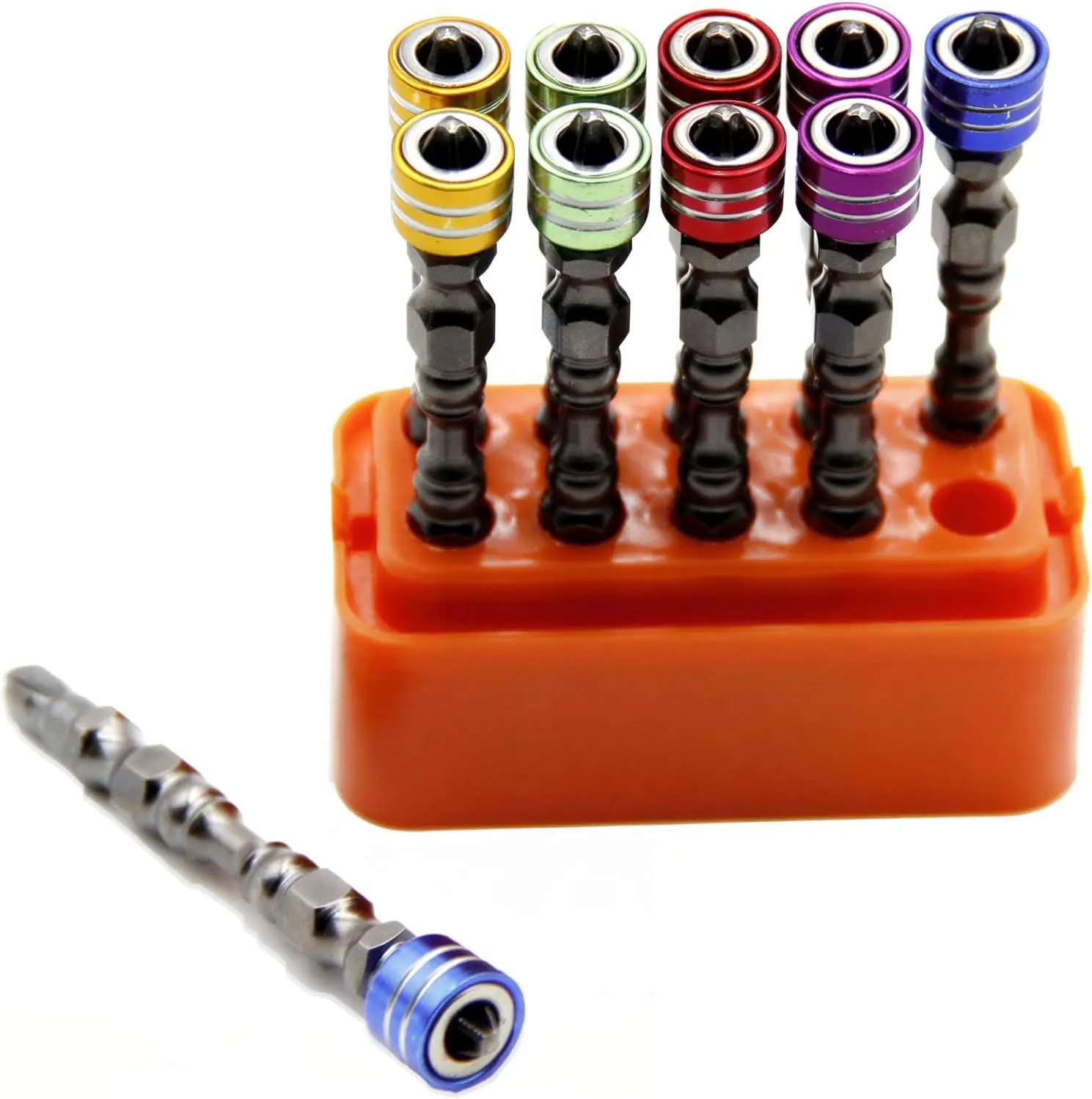 10-Piece Double Head Phillips Screwdriver Bit Set, 65mm PH2 Strong Magnetic Cross Driver Bits, Industrial S2 Steel 1/4" Hex Shank for Impact Driver, Electrician & DIY Hand Tools