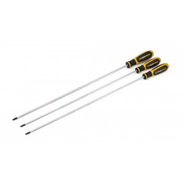 212 MAIN 3-Piece Long Torx Screwdrivers, Dual Material Handles, ASME Certified Alloy Steel, High Quality Hardware Hand Tools for Low-Torque Jobs, Oil Resistant
