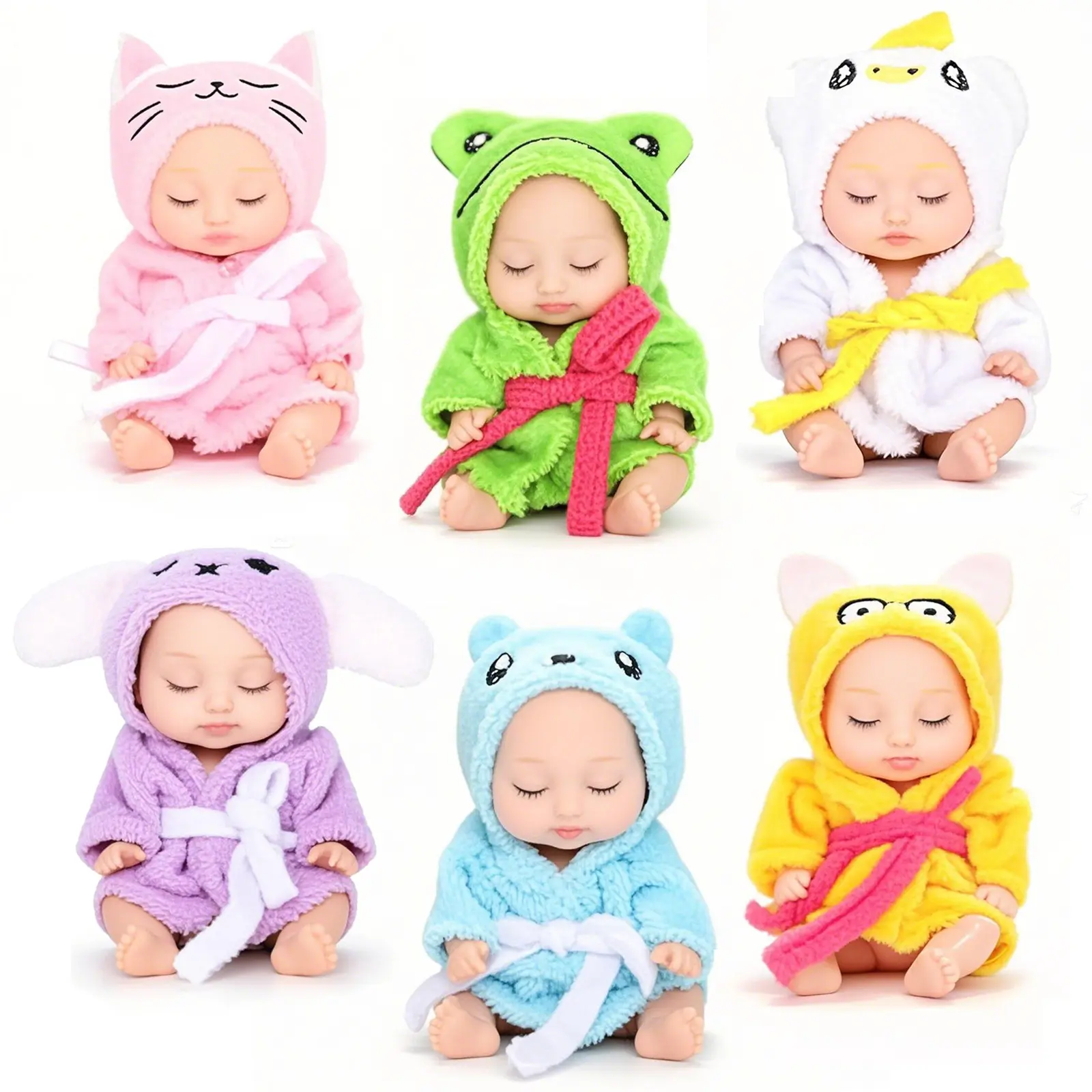 Baby doll set of 6 realistic baby doll toys cute handmade doll clothes suitable for children aged 3 and above.