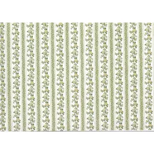 Dollhouse Wallpaper Hydrangeas Green 3 Sheets MiniGraphics "Kismet Stripe" 1:12 Scale