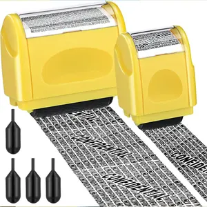 Nezyo 2 Pack Identity Protection Roller Stamp, Confidential Privacy Roller Stamp, 4 Pack Refill Ink, ID Account Data Address Security