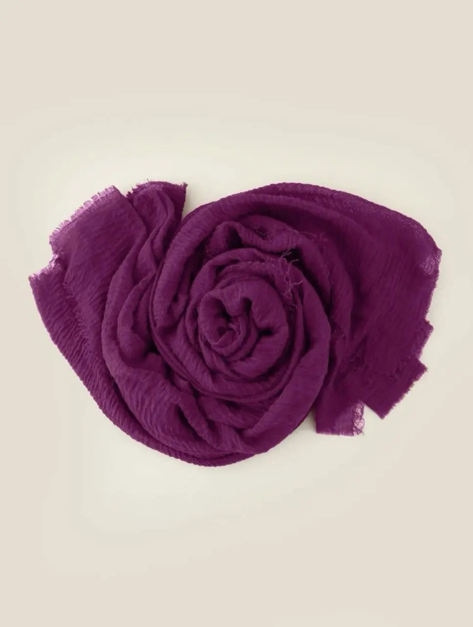 Crinkle Cotton Scarf | Purple Maroon - Soft and Versatile Accessory for Any Occasion