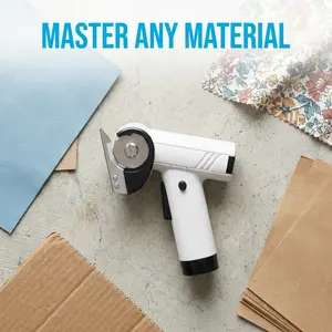 ordless Electric Scissors, 4-Speed Adjustable Portable Power Cutter with Heavy-Duty Rotary Blades, Multi-Material Cutting Tool for Fabric, Leather, Cardboard & Crafts