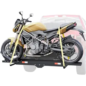 600LBS Black Motorcycle Carrier Mount Dirt Bike Rack Hitch Hauler |with Loading Ramp| Superior Heavy Duty (You Will Receive Two Packages for This Item)