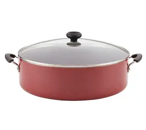 Easy Clean 14 Nonstick Family Pan with Lid - Red - Cookware