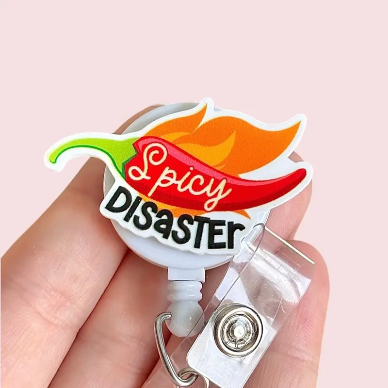 Glitter My Badge Funny spicy disaster badge reel for nurse and hospital workers. Badge clip Badge pull - Retractable swivel clip with a 360 rotation. Great gift for coworker. Healthcare