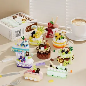 Girls' Educational Dessert Party Cake Building Block Toy, Food-Themed Micro-Particle Assembly Set, Creative Desktop Decoration Gift, STEM Building Blocks