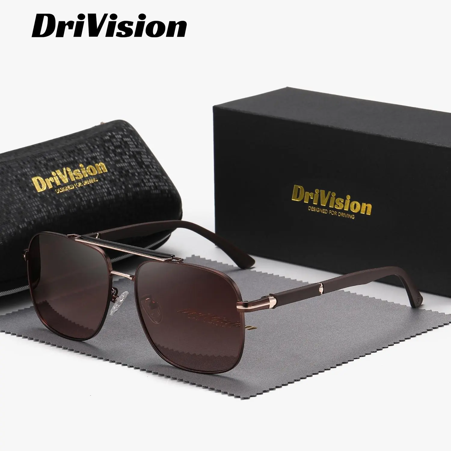 Drivision unisex elegant full-frame Premium Craftsmanship polarized sunglasses outdoor activities and driving exquisite practical sunglasses UV400