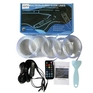 Car Interior LED Ambient Light, USB Environment Light Kit, Music Mode Neon Strip Light for 4 Car Doors & Center Console Decoration