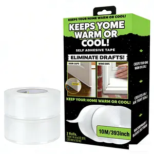MENOLANA Seal Anti-Draft Adhesive Instant Insulation Seal Tape 10M 3.5MM Transparent Silicone Weather Stripping for Door & Window Draft Stoppers Energy Savings Energy Efficient
