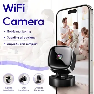 Mother's Day Gift:Small home security camera, 1080p HD camera, wireless connection, APP viewing, lightweight body with 360° rotation, features infrared night vision and motion detection, high security – suitable for home security and monitoring.