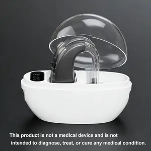 Rechargeable In-Ear Hearing Aid Earphone, Silicone Earbud Cap Compatible with Adults & Seniors, Indoor Outdoor TV Call Communication