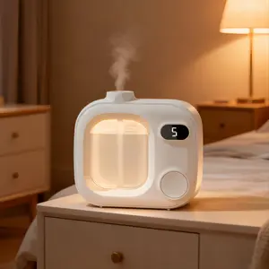 Home Bedroom Humidifier Automatic Spray, Desktop Office Decor, Five-Speed Mist Sprayer, Mini Portable Car Spray Night Light