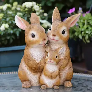 1pc Enchanting Resin Rabbit Statue Set - Realistic Rabbit Statues for Garden And Yard Decoration, Perfect for Easter Celebrations, Versatile Indoor/outdoor Use, Father's Day/Mother's Day Gifts for Loved Ones, Friends
